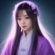 AI算法工程师赵波纹，女性，深色长发，专注看电脑屏幕，屏幕上显示声音波形与机器学习代码，科技感强